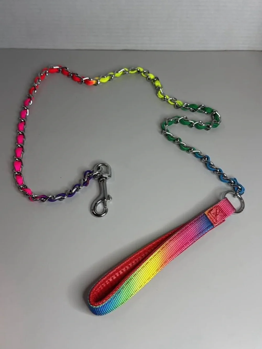 RainbowChain dog Leash with Padded Handle